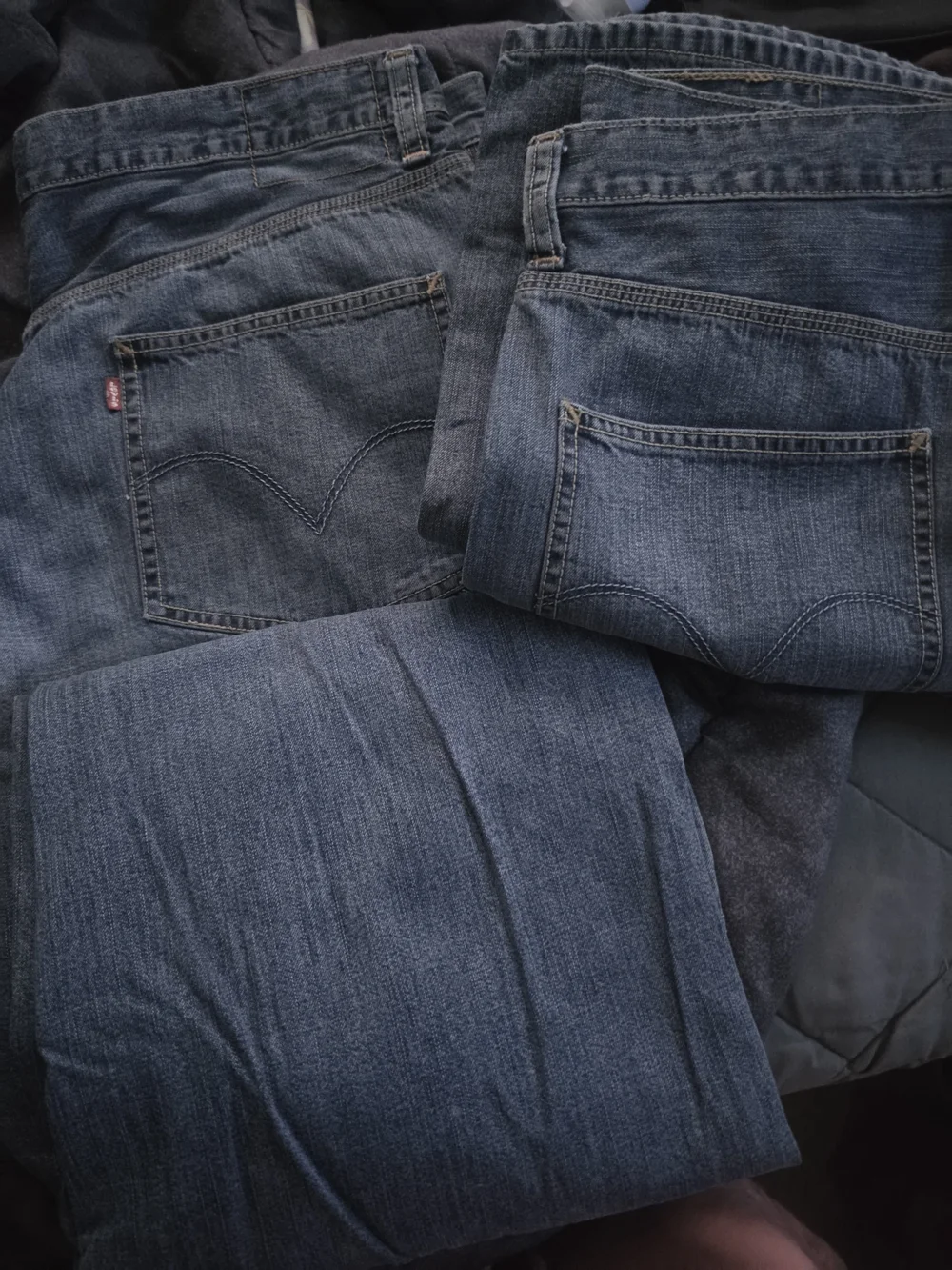2 Pair Classic Levis Men's Dark Blue Denim Jeans